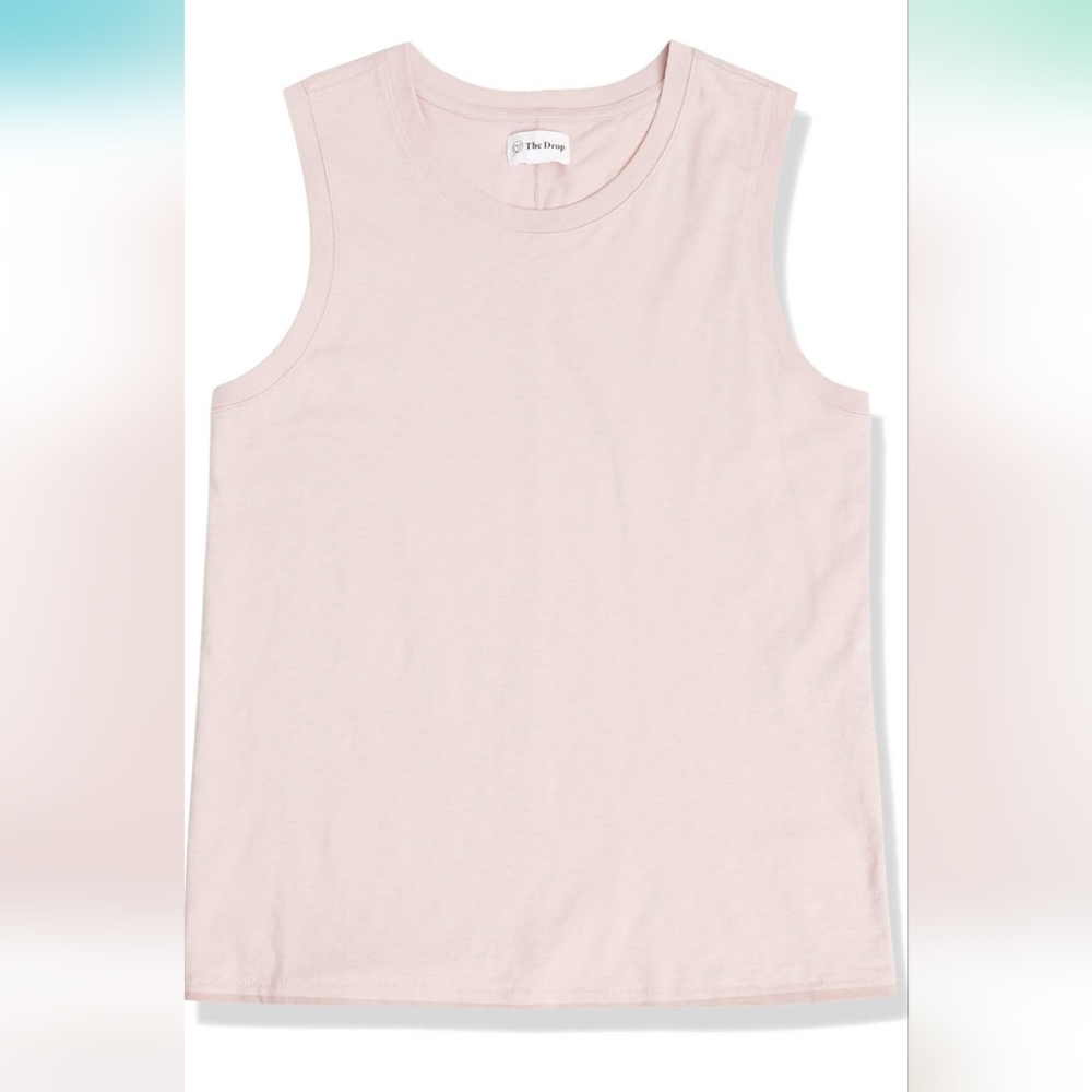 The Drop, NWT Nicole light pink sleeveless muscle tee, Size X Large